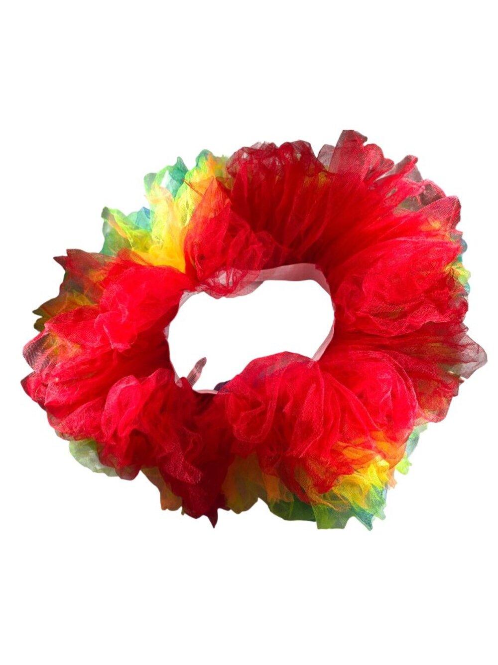 Rainbow Red Green Tulle Adult Standard Size Tutu Skirt Costume Accessory